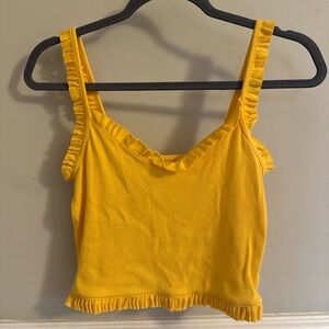 Nordstrom Me to We Yellow Ruffle-Trim Tank Top